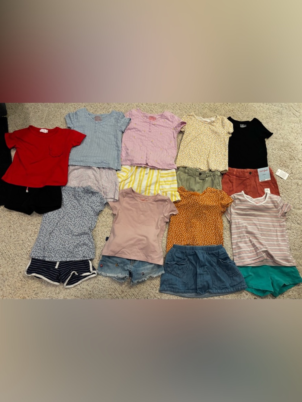 Girls Mixed Short Sleeve Top - Pink